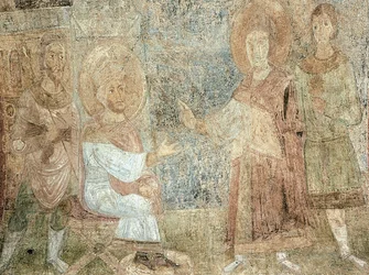Saint George före kejsar Diokletianus
