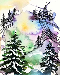 Den färgglada vinterskogen