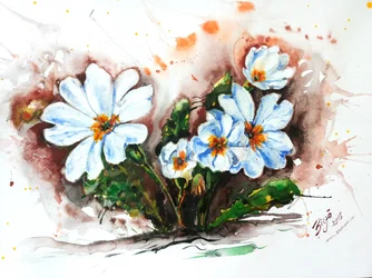 Färgsprakande akvarellblommor