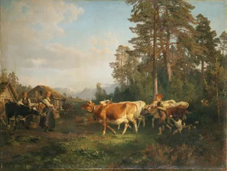Landskap med kor