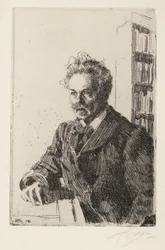 August Strindberg (1849-1912) - Zorn, Anders Leonard (1860-1920) - 1910 - Etsning - 29,8x19,8 - Privat samling