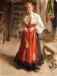 Flicka i Orsa-dräkt, 1911