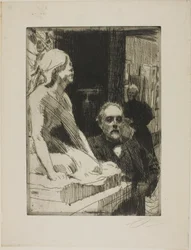 Pontus Fürstenberg och hans fru (står nära Hasselbergs "Grodan")