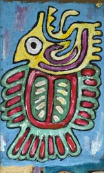 MYTHOLOGISK FIGUR AV LATINAMERIKA, 2012 (akryl på juteduk uppspänd på en träram)