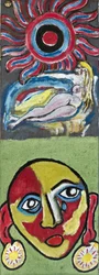 NUDE AND FACE, 2012 (akryl på juteduk uppspänd på en träram)
