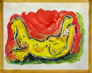 OUTRAGE TO EGON SCHIELE, 2012 (olja på keramikplatta)