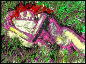 SLEEP IN WHICH CLONED GRASS 2002, 2002 (Digital målning)