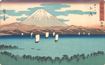 Ejiri, nummer 19, från serien Fifty-Three Stations of the Tokaido Road Tokaido goj..., 1847-52.
