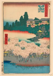 Flower Pavilion, Dango Hill, Sendagi (Sendagi, Dango-zaka Hana-yashiki) Från serien Hundra berömda utsikter över Edo
