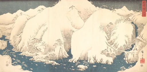 Kisobergen i snö, 1857., 1857.
