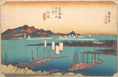 Panorama över Miwo Pine Wood från Ejiri, 1834., 1834.
