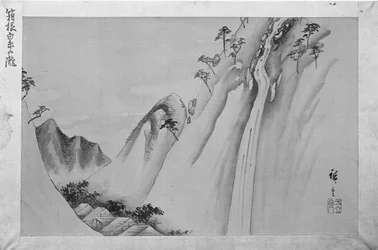 Shiraito vattenfall vid Hakone, 1800-talet.