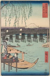 Toto, Ryogoku, från serien Thirty-six Views of Mount Fuji Fugak..., 4:e månaden, hästår 1858.