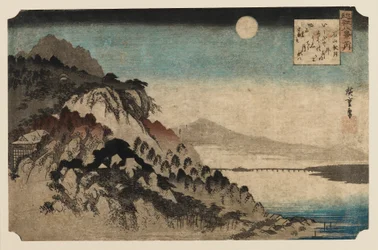 Träblocktryck - Höstmåne vid Ishinama, 1797-1858