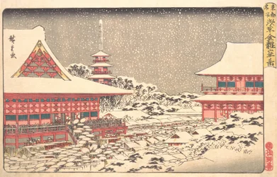 Årsavslutningsmässa vid Kinryuzan-templet, ca. 1836., ca. 1836.
