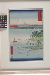 På havet vid Miura i Sagami-provinsen (S?sh? Miura No Kaij?) (träblock i färg)