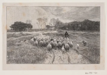 Landskap med får och herde
