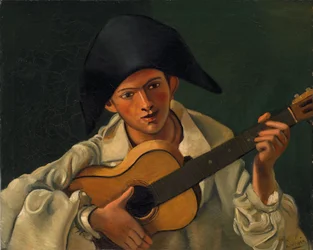 Harlekinbyst med gitarr
