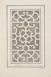 Design för Parterre, från Theatre des Plans et Jardinages, pub.1652 (gravyr)
