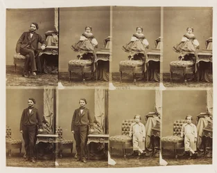 Sittande porträtt 41494: Doktor Magnan och hans son och dotter, ca 1861 (albumintryck (8 oslipade visitkort))