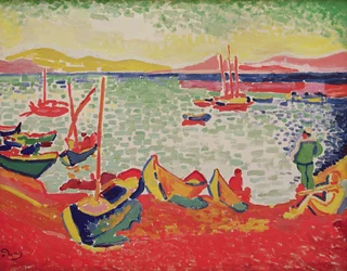 Båtar i hamnen i Collioure