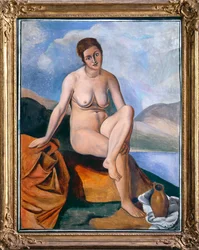 Kvinnlig naken med en kanna, ca 1925 (olja på duk) (se även 287560)