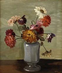 Blommor i en vas (olja på duk)