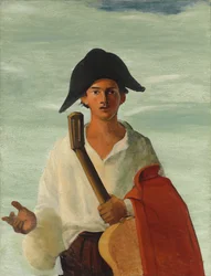 Harlekin håller i en gitarr, ca 1930 (olja på duk)