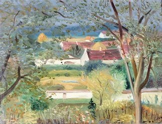 Trädgård vid Ponnermaire en Montois, ca 1940-45 (olja på duk)