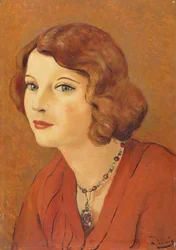 Porträtt av Madame van Leer, ca 1929 (olja på pannå)
