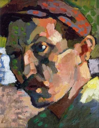 Självporträtt med keps, ca 1905 (olja på duk)