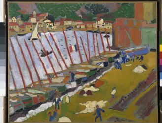 Hamnen i Collioure (olja på duk)