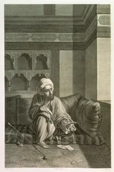 Astronomen, från volym II Kostymer och porträtt i "Beskrivning av Egypten", graverad av Etienne Frederic Lignon (1779-1833), publicerad på order av Napoleon 1822.