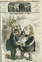 Ett par vänner, Hippolyte de Villemessant (1812-1879), direktör för Figaro och prins Philippe d