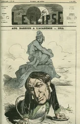 Auguste Barbier (1805-1882), fransk poet invald i Franska Akademien 1869. Omslag i "" L