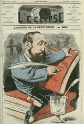 Tecknad av Jules Claretie (1840-1913), fransk romanförfattare, dramatiker och kritiker. Omslag i "" L