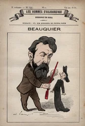 Tecknad serie av Charles Beauquier fransk politiker 1833 - 1916 från 