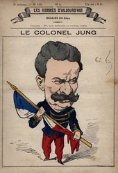 Tecknad film av överste Theodore Jung (1833-1896) från "The Men of Today" ca. 1779 - 1880 av Andre Gill (1840-85)