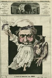 Eugène Rouher (1814-1884), fransk politiker, ledare för det bonapartistiska partiet. Omslag till "L