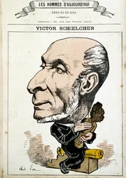 Humoristisk teckning på Victor Schoelcher och slaveriets avskaffande - av Gill, i "The Men of Today""