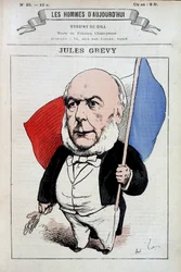 Jules Grevy med den franska flaggan - av Gill, i "Les hommes d
