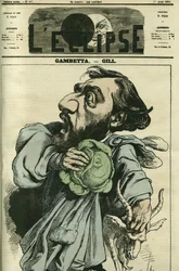 Leon Gambetta (1838-1882), fransk politiker. Omslag i "" L