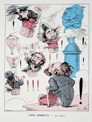 Leon Gambetta, från History of the Third Republic, Vol. I, Politisk historia, pub. 1933 (färg litho)