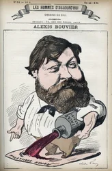 Porträtt av Alexis Bouvier (1836-1892), fransk populär romanförfattare och dramatiker. Tecknad av Gill, Paris.