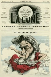 Porträtt av Jules Favre (1809-1880), fransk advokat och politiker. Tecknad av Gill, i "The Moon", 31 mars
