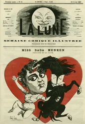 Porträtt av fröken Adah-Isaacs Menken, sångerska på theatre de la Gaite i Paris. Tecknad av Gill, i "The Moon", 10 februari