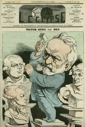 Porträtt av Victor Hugo (1802-1885), fransk man av bokstäver och politiker. Omslag i "" L