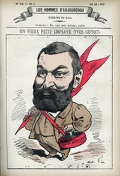 Porträtt av Yves Guyot (1843-1928), fransk politiker, publicist och ekonom. Tecknad av Gill, Paris.