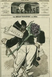 Den vackra violen, en illustration av en bonapartistisk anhängare, med tidningen "" L