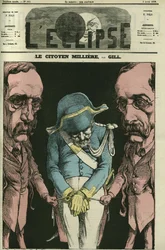 Medborgaren Milliere med hänvisning till Alexandre Dumas, Gill representerar honom med sina händer. Omslag i "" L